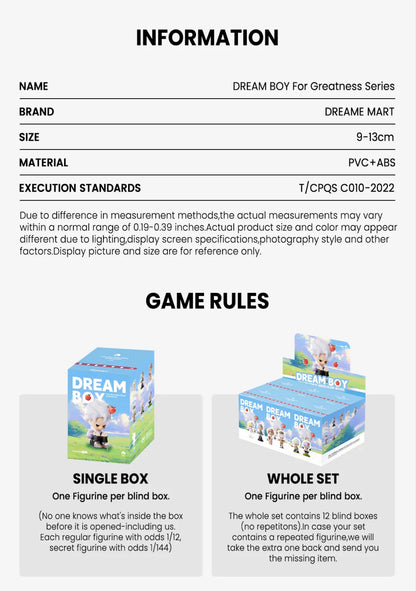 DREAM BOY BLIND BOXES- GREATNESS SERIES ACTION FIGURES